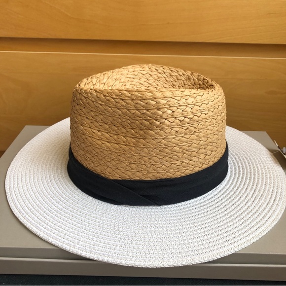 Two tone raffia hat. - Picture 4 of 7